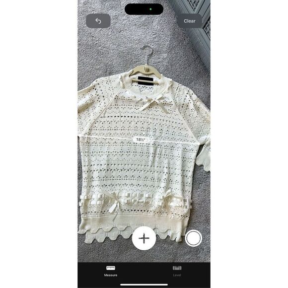 Simone Rocha Bow-detailed Scalloped Open-knit Sweater - Cream, $750 E22 - Picture 10 of 11